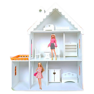 Домик для кукол Снежана Pema kids бело-золотой 1